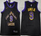 Los Angeless Lakers #9 B James Jr black nba jersey city version