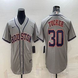 Nike Houston Astros #30 Kyle Tucker gray baseball jerseys -BD