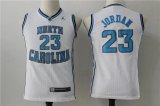 Youth North carolina #23 Michael Jordan white nba jersey