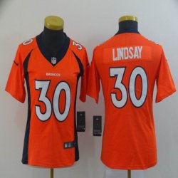 Women Denver Broncos #30 Phillip Lindsay Nike orange Color Rush Limited Jerseys