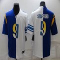 Nike Rams Matthew Stafford #9 blue white Split Color Rush Limited Jersey