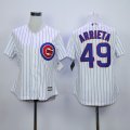 women Chicago Cubs #49 Jake Arrieta White mlb baseball jersey