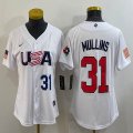 Youth 2023 World Cup #31 Cedric Mullins white USA majestic baseball jerseys 03