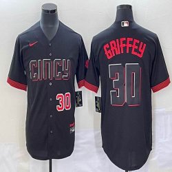 Nike Cincinnati Reds #30 Ken Griffey Jr. black majestic baseball jerseys Joint name-BD 03