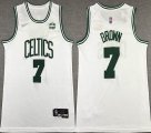 Nike Boston Celtics #7 Jaylen Brown white NBA basketball Jerseys 75th -S8