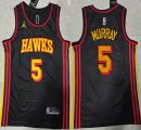 Jordan logo Atlanta Hawks #5 Dejounte Murray red nba basketball Jerseys