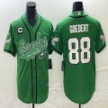 Nike Philadelphia Eagles #88 Dallas Goedert Green baseball jerseys Joint name C patch BD 01