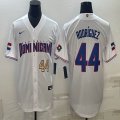 2023 World Cup Dominican Republic's #44 Alex Rodriguez white majestic baseball jerseys 02