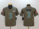 Youth Nike Seattle Seahawks #3 Russell Wilson green USA flag Color Rush Limited Jersey