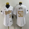 2022 MLB All-Star Nike Los Angeles Dodgers #50 Mookie Betts white women majestic baseball jerseys-BD