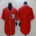 Nike Washington Nationals blank red majestic baseball Jerseys-BD