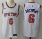 Nike New York Knicks #6 Kristaps Porzingis white nba basketball jersey