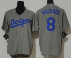 Youth Los Angeles Dodgers #8 Manny Machado gray majestic Baseball Jerseys