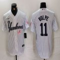 Nike New York Yankees #11 Anthony Volpe white MLB baseball Jersey Joint name -BD 06