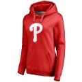 Philadelphia Phillies Women's Team Color Primary Logo Pullover Hoodie - Red