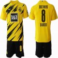 2020-2021 Dortmund club #8 DAHOUD black yellow soccer jersey home