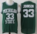 NCAA Michigan State Spartans #33 Magic Johnson green Authentic College Basketball Jersey