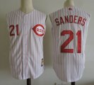 New Cincinnati Reds Deion Sanders #21 white not sleeves basketall jersey