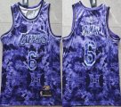 Nike Los Angeles Lakers #6 LeBron James purple basketball jerseys MVP -XD