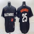 Nike Baltimore Orioles #25 Anthony Santander black majestic baseball jersey city version-BD