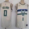 Nike Milwaukee Bucks #0 Damian Lillard beige nba basketball Jerseys -CY