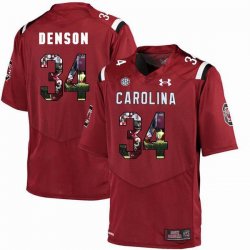 Custom South Carolina #34 Mon Denson red fashion college football jersey