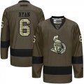 Custom Senators #6 Bobby Ryan Green Salute To Service hockey Jerseys