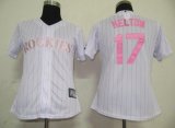 Colorado Rockies 17 Helton White MLB Women Jerseys