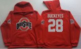 Ohio State Buckeyes Red #28 BUCKEYES NCAA Hooded Sweatshirt