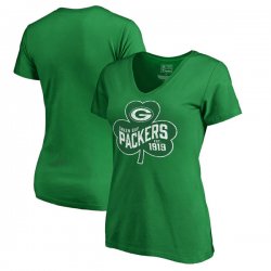 Green Bay Packers Pro Line by Fanatics Branded Women\'s Plus Sizes St. Patrick\'s Day Paddy\'s Pride T-Shirt - Kelly Green