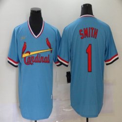 St.Louis Cardinals #1 Ozzie Smith blue throwback nike MLB Jerseys