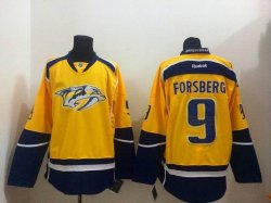 Reebok Nashville Predators #9 Filip Forsberg Yellow Ice Hockey Jerseys