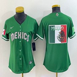 Women 2023 World Cup Mexico blank green majestic baseball jerseys (19)