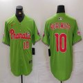 Nike Philadelphia Phillies #10 J.T. Realmuto green majestic baseball jerseys Joint name-BD 01