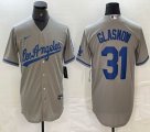 New Los Angeles Dodgers #31 Tyler Glasnow gray majestic baseball jerseys