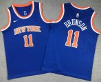 Youth New York Knicks #11 Jalen Brunson blue NBA basketball jerseys-XD