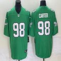 Nike Philadelphia Eagles #98 Jalen Carter green baseball jerseys Joint name-BD