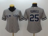 Women New York Yankees #25 Torres gray majestic baseball jerseys