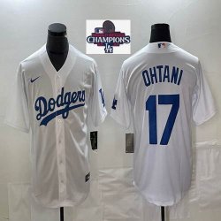 2024 World Series Champions Los Angeles Dodgers #17 Shohei Ohtani Nike White Home Replica Player Jersey 01