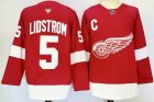 Detroit Red Wings #5 Nicklas Lidstrom red hockey jersey -PD