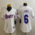 Women Nike Texas Rangers #6 Josh Jung white majestic baseball jerseys