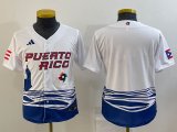 Youth Puerto Rico Baseball blank White 2023 World Baseball Classic Replica Player Jersey 01