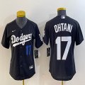 Women Los Angeles Dodgers #17 Shohei Ohtani Nike black majestic baseball Jersey 02