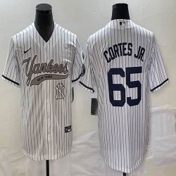 Nike New York Yankees #65 Nestor Cortes Jr white majestic baseball Jersey Joint name 02