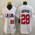 Women 2023 World Cup #28 Arenado white USA majestic baseball jerseys 02