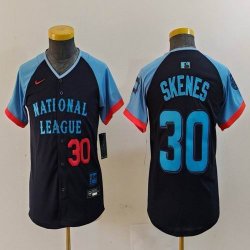 Youth National League #30 Paul Skenes Nike Navy 2024 MLB All-Star Game Limited Player Jersey 01