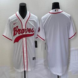 Nike Atlanta Braves blank white majestic baseball MLB Jerseys Joint name -BD 03