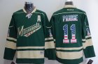 Minnesota Wild #11 Zach Parise green usa flag ice hockey Jerseys