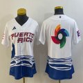 Youth Puerto Rico Baseball blank White 2023 World Baseball Classic Replica Player Jersey 04