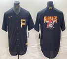 Nike Pittsburgh Pirates blank black majestic baseball jerseys 02